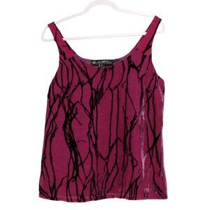 Vintage Y2K Silk Blouse Size 10 Purple Velvet Burnout Witchy Goth Fairy Chiffon